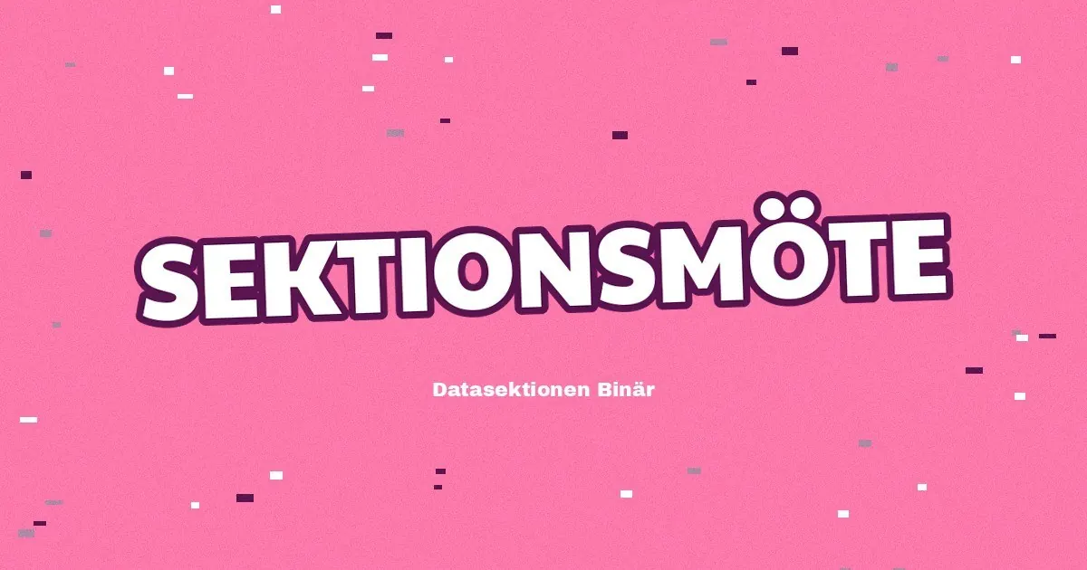 Omslagsbild för Sektionsmöte